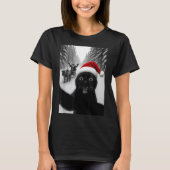 Funny Black Cat Selfie With Santa Christmas Men Wo T-shirt (Voorkant)