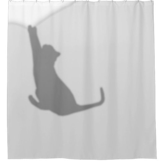 Funny Black Cat Silhouette Douchegordijn (Voorkant)