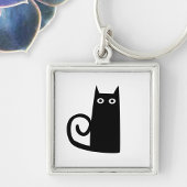 Funny Black Cat Sleutelhanger