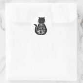 Funny Black Cat Stress Meowt niet Ronde Sticker (Tas)