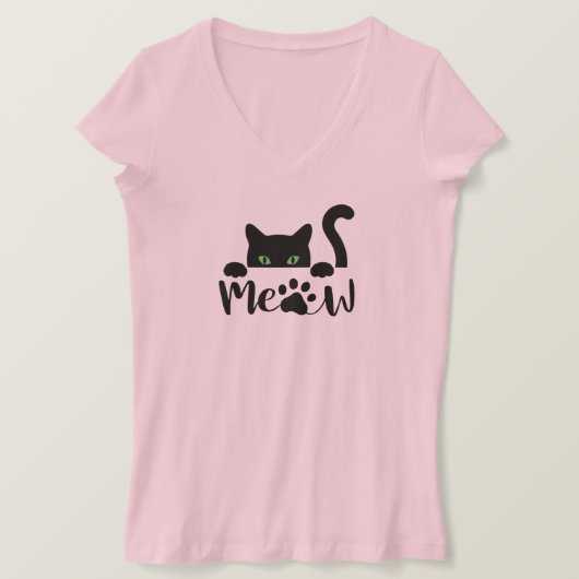 Funny black cat t-shirt (Design voorkant)
