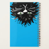 Funny Black Cat Tired overwerkt Planner (Achterkant)