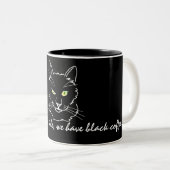 Funny Black Cat Tweekleurige Koffiemok (Voorkant rechts)