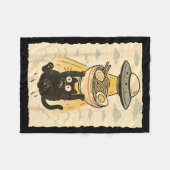 Funny Black Cat Ufo Ramen Alien Abduction Graphic  Fleece Deken (Voorkant (Horizontaal))