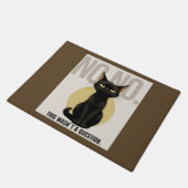 Funny Black Cat Welcome Mat – Sarcastic NO NO Cat (Schuin)