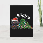 Funny Black Cat What_ Christmas Tree Funny Cat Lov Kaart (Voorkant)