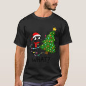 Funny Black Cat What_ Christmas Tree Funny Cat Lov T-shirt (Voorkant)