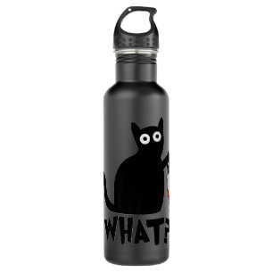 Funny Black Cat What Cute Suspicious kitten Gift W Waterfles