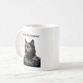 Funny Black Cat – What Happened?! Koffiemok (Voorkant links)