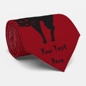 funny black cat with arched back fun halloween stropdas (Opgerold)