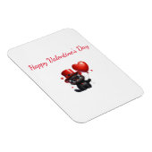 Funny Black Cat With Balloons Valentine's Day Magneet (Rechterzijde)