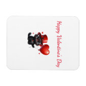 Funny Black Cat With Balloons Valentine's Day Magneet (Horizontaal)
