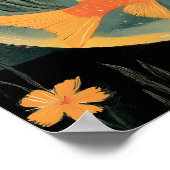 Funny Black cat with Fish Poster (Hoek)