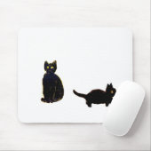 Funny Black Cats Cute Kat Muismat (Met muis)