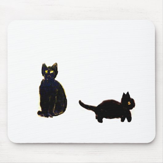Funny Black Cats Cute Kat Muismat (Voorkant)