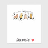 Funny Black Cats Ghost Halloween Pattern Cat Lover Sticker (Vel)