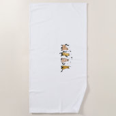 Funny Black Cats Ghost Halloween Pattern Cat Lover Strandlaken (Voorkant)