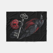 Funny Black Crow Black Bird Funny Crow Valentines  Fleece Deken (Voorkant (Horizontaal))