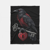 Funny Black Crow Black Bird Funny Crow Valentines  Fleece Deken (Voorkant)