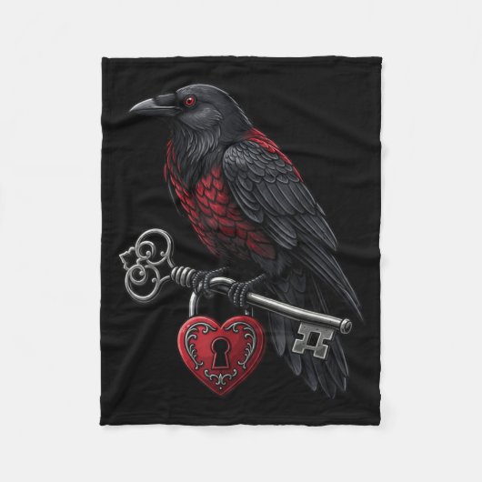 Funny Black Crow Black Bird Funny Crow Valentines  Fleece Deken (Voorkant)