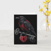 Funny Black Crow Black Bird Funny Crow Valentines  Kaart (Gele Bloem)
