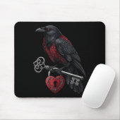 Funny Black Crow Black Bird Funny Crow Valentines Muismat (Met muis)