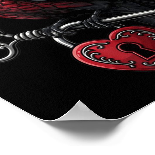 Funny Black Crow Black Bird Funny Crow Valentines  Poster (Hoek)