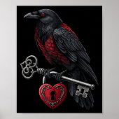 Funny Black Crow Black Bird Funny Crow Valentines  Poster (Voorkant)