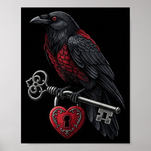 Funny Black Crow Black Bird Funny Crow Valentines  Poster (Voorkant)