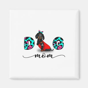 Funny Black Dachshund Tattoo, waar ik van hou. Magneet