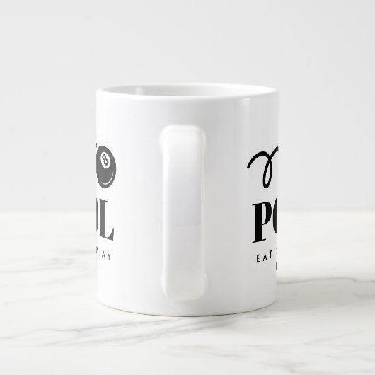 Funny Black eightball mok voor poolspeler (Achterkant)