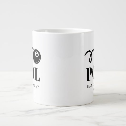 Funny Black eightball mok voor poolspeler (Voorkant)