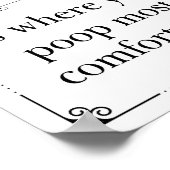 Funny Black en White Bathroom Sign Poster (Hoek)