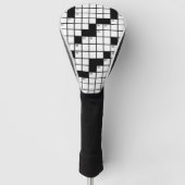 Funny Black en White Crossword Puzzle Game Golfheadcover (Voorkant)