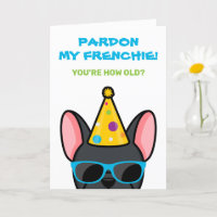 Funny Black French Bulldog Frenchie Birthday Kaart