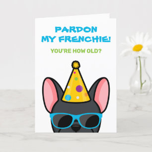 Funny Black French Bulldog Frenchie Birthday Kaart