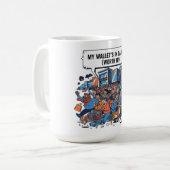 Funny Black Friday Sale Rush T-Shirt Design Koffiemok (Voorkant links)