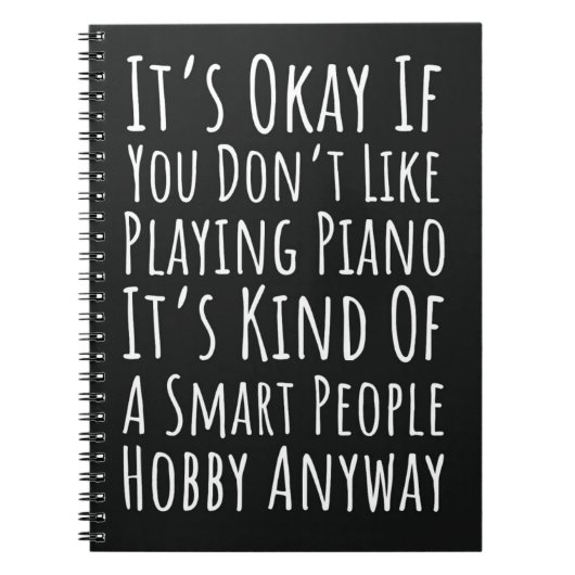 Funny Black Gifts For Piano Players Pianist Humor Notitieboek (Voorkant)