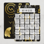 Funny Black & Gold 2020 Quarantine Bingo Kerstmis Feestdagenkaart (Voorkant / Achterkant)