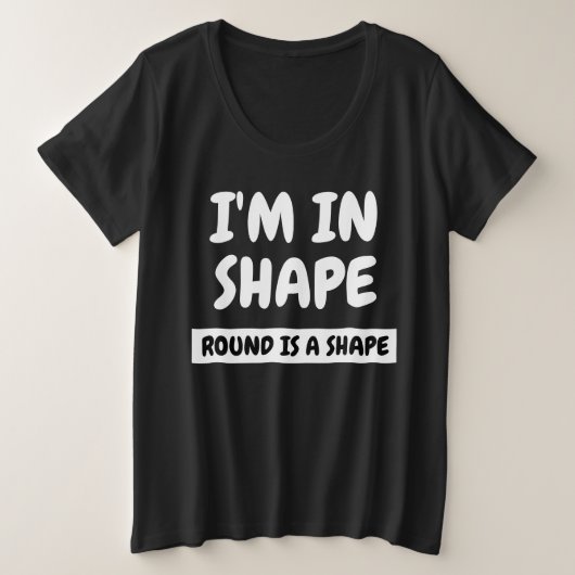 Funny Black Grote Maat T-shirt (Design voorkant)