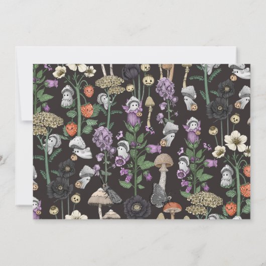 Funny Black Halloween Ghosts Twins Baby shower Kaart (Achterkant)