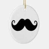 Funny black handlebar mustache trendy hipster keramisch ornament (Rechts)