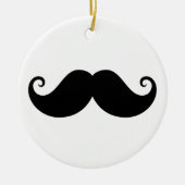 Funny black handlebar mustache trendy hipster keramisch ornament (Voorkant)