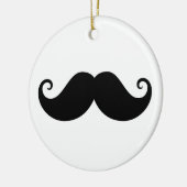 Funny black handlebar mustache trendy hipster keramisch ornament (Links)