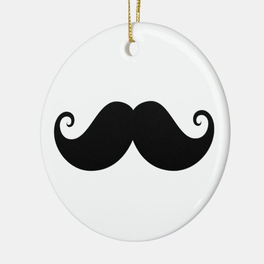 Funny black handlebar mustache trendy hipster keramisch ornament (Links)