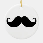 Funny black handlebar mustache trendy hipster keramisch ornament (Achterkant)