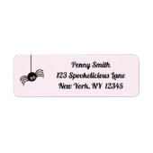 Funny Black Hanging Halloween Spider Etiket (Voorkant)