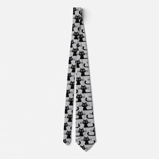 Funny Black Kitty Cats Pattern | Koude kattenlade Stropdas (Achterkant)
