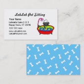 Funny Black Lab Cartoon Pet Sitting Visitekaartje (Voorkant / Achterkant)