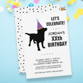 Funny Black Lab Dog Birthday Party Invitation Kaart